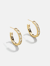 BaubleBar Billie 18K Gold Earrings - Gold/Pavé - 
    Cubic Zirconia stones, 18K Gold Plated Sterling Silver
  
