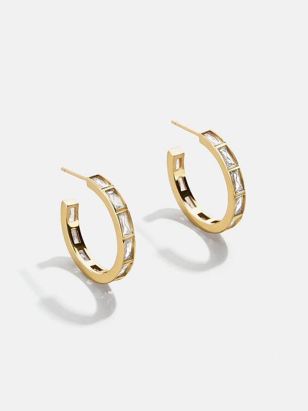 Billie 18K Gold Earrings - Clear/Gold