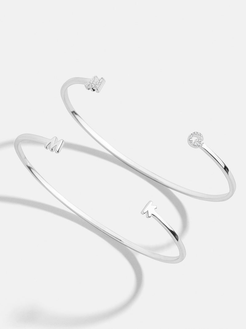 BaubleBar Sterling Silver Double Initial Custom Cuff Bracelet - Silver - 
    Sterling Silver
  
