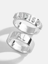 BaubleBar Sterling Silver Custom Block Ring - Silver - 
    25% Off Custom Gifts: One Week Only
  
