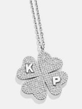 BaubleBar Clover Sterling Silver Custom Pendant Necklace - Pavé/Silver - 
    Enjoy 20% Off Custom Gifts
  
