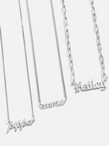 BaubleBar Sterling Silver Custom Nameplate Necklace - Silver - 
    Get Gifting: Enjoy 20% Off
  
