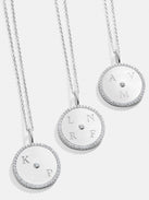 Classic Sterling Silver Custom Medallion Necklace - Silver