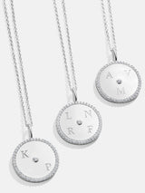 BaubleBar Classic Sterling Silver Custom Medallion Necklace - Silver - 
    25% Off Custom Gifts: One Week Only
  
