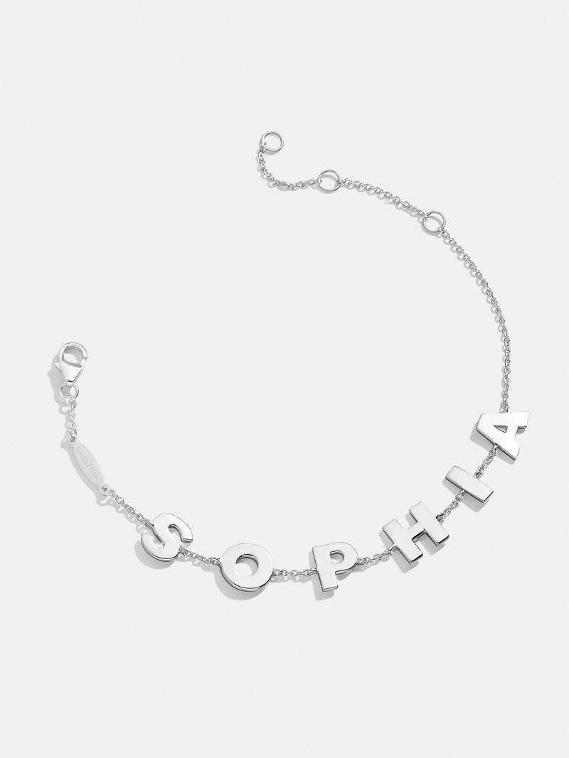 BaubleBar Sterling Silver Custom Spaced Letter Name Bracelet - Silver - 
    25% Off Custom Gifts: One Week Only
  
