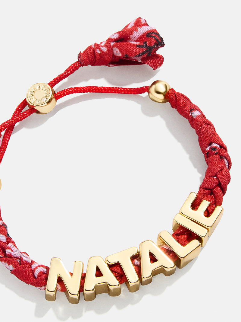 Custom Bandana Nameplate Bracelet - Red