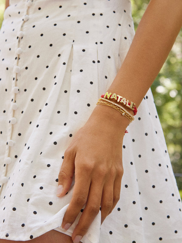 Custom Bandana Nameplate Bracelet - Red