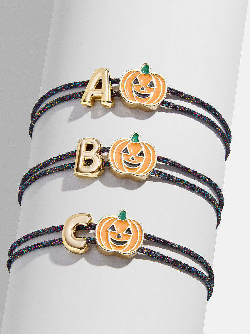 BaubleBar Kids' Halloween Initial Bracelet - Orange - 
    Kids initial bracelet
  
