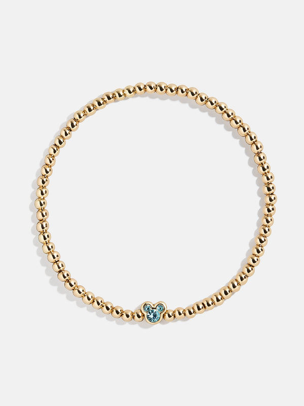 Disney Mickey Mouse Birthstone Pisa Bracelet - Aquamarine