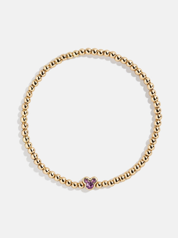 Disney Mickey Mouse Birthstone Pisa Bracelet - Light Amethyst