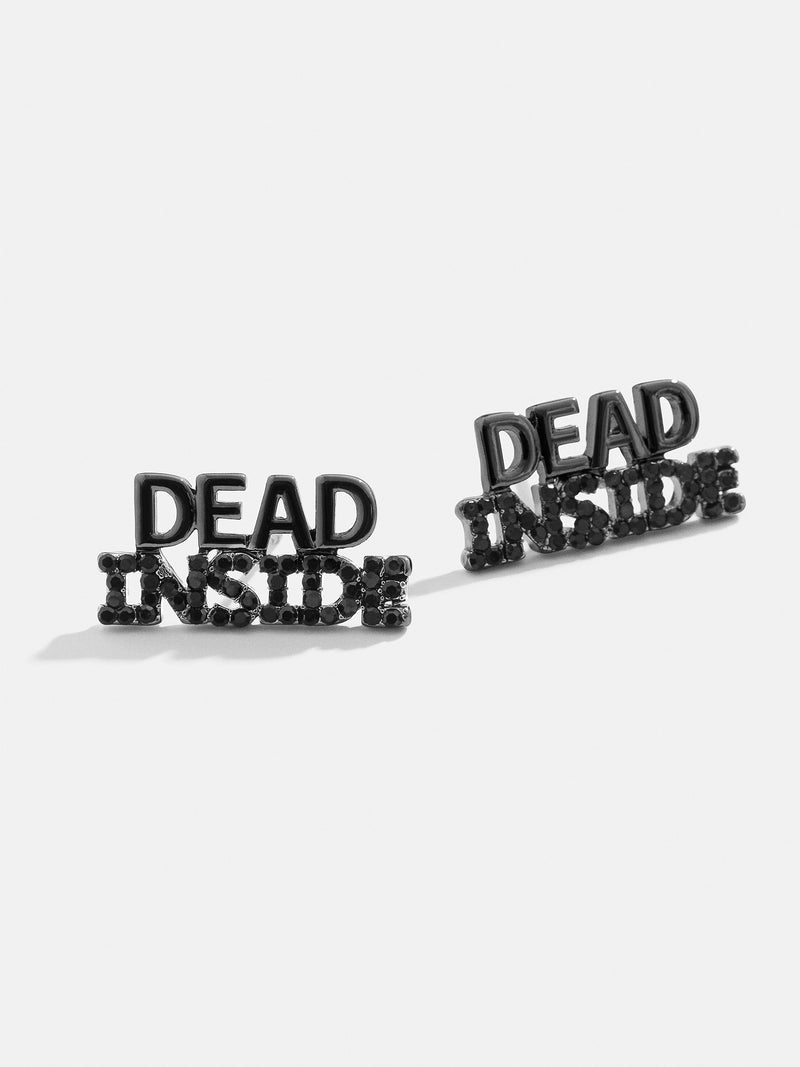 BaubleBar Dead Inside Stud Earrings - Black - 
    Halloween dead inside earrings
  
