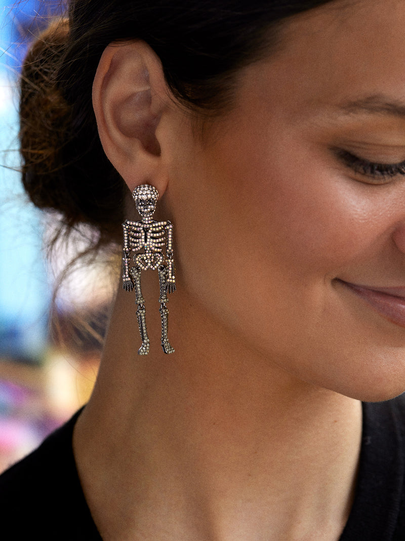 BaubleBar Bone-A-Fide Hottie Earrings - Clear - 
    Crystal shakey skeleton earrings - available in 3 colors
  
