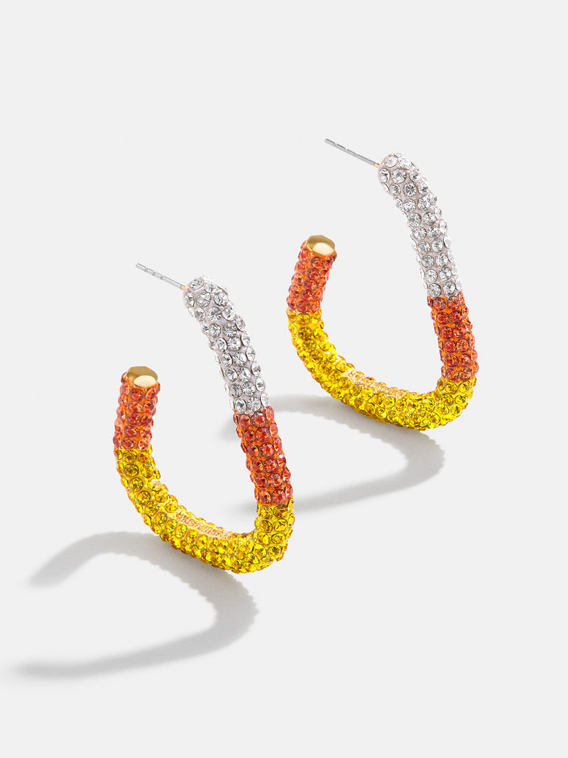 BaubleBar Not Too Corny Earrings - Orange - 
    Candy corn hoop earrings
  
