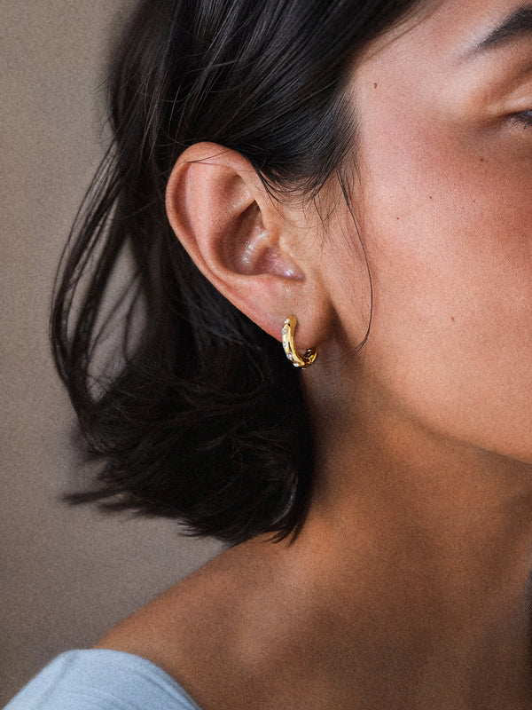 Megan Earrings - Clear/Gold