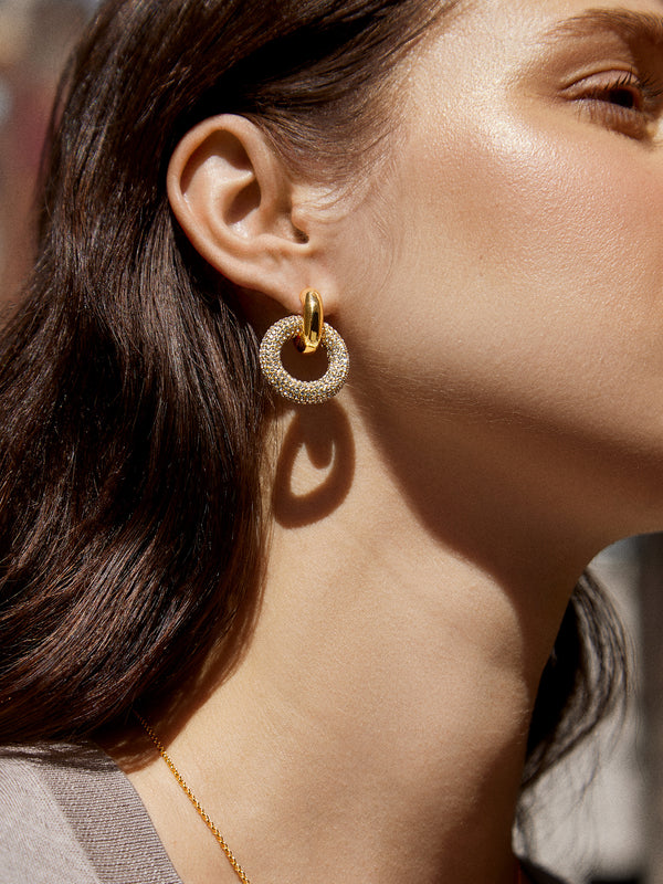 Donna Earrings - Clear/Gold