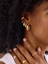 BaubleBar Kimberly Earrings - Pavé - 
    Gold hoop earrings
  
