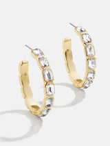 BaubleBar Maeve Earrings - Gold/Pavé - 
    Gold hoop earrings
  
