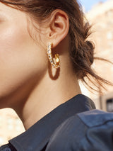 BaubleBar Maeve Earrings - Gold/Pavé - 
    Gold hoop earrings
  
