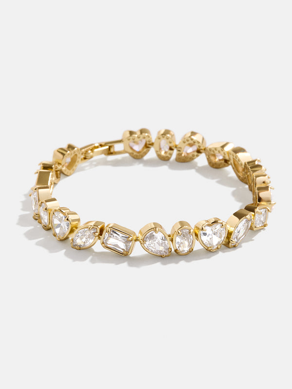 Eva Tennis Bracelet - Clear/Gold