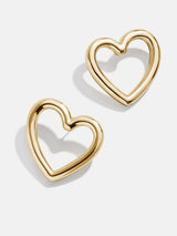 BaubleBar Amanda Earrings - Gold - 
    Gold heart hoops
  
