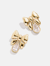 BaubleBar Belle Earrings - Clear/Gold - 
    Gold bow drop earrings
  
