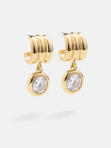 BaubleBar Loreli Earrings - Clear/Gold - 
    Gold drop earrings
  
