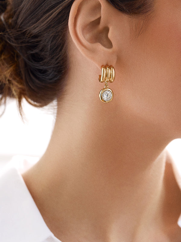 Loreli Earrings - Clear/Gold