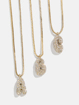 BaubleBar Gwen Mini Bubble Initial Necklace - Gold/Pavé - 
    Black Friday Deal​
  
