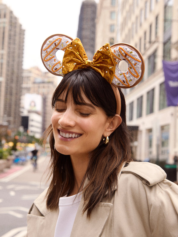 Minnie Mouse Disney Fall Donut Ears Headband - Minnie Mouse Fall Donut Ears