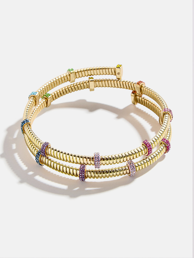 BaubleBar Eve Cuff Bracelet - Multi - 
    Gold pavé coil bracelet
  
