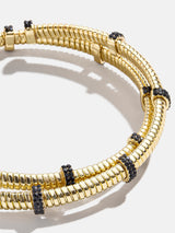 BaubleBar Eve Cuff Bracelet - Black - 
    Gold pavé coil bracelet
  
