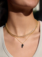 Mini Bubble Initial Necklace - Black