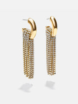 BaubleBar Talia Statement Earrings - Gold/Pavé - 
    Gold fringe statement earrings
  
