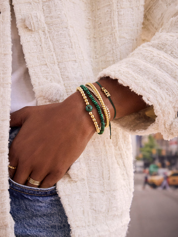 Semi-Precious Birthstone Pisa Bracelet - Malachite