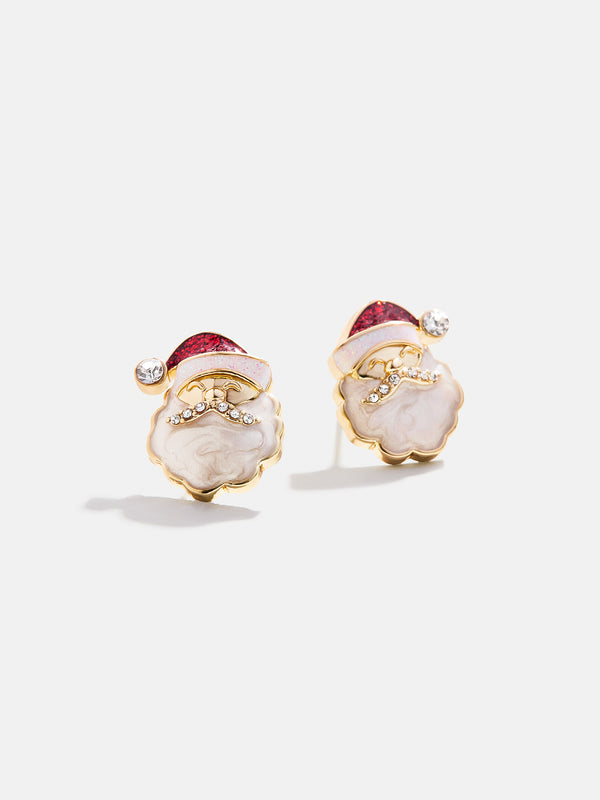 Here Comes Santa Claus Earrings - Santa Delicate Stud Earrings