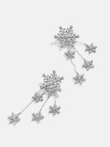 BaubleBar Best In Snow Earrings - Silver Snowflake Drop Earrings - 
    Holiday statement earrings
  
