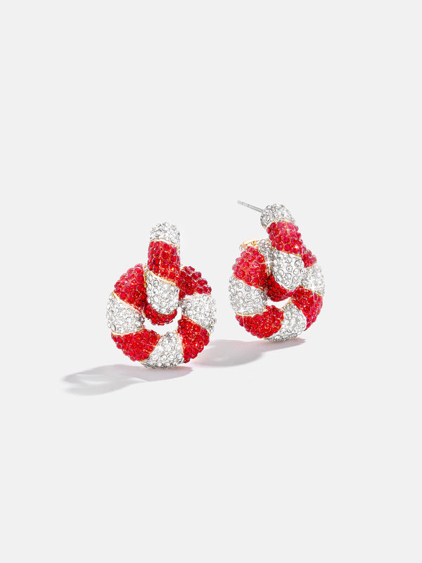 Mint to Be Hoop Earrings - Red/White