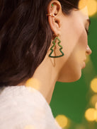 Spruce It Up Earrings - Outline Christmas Tree