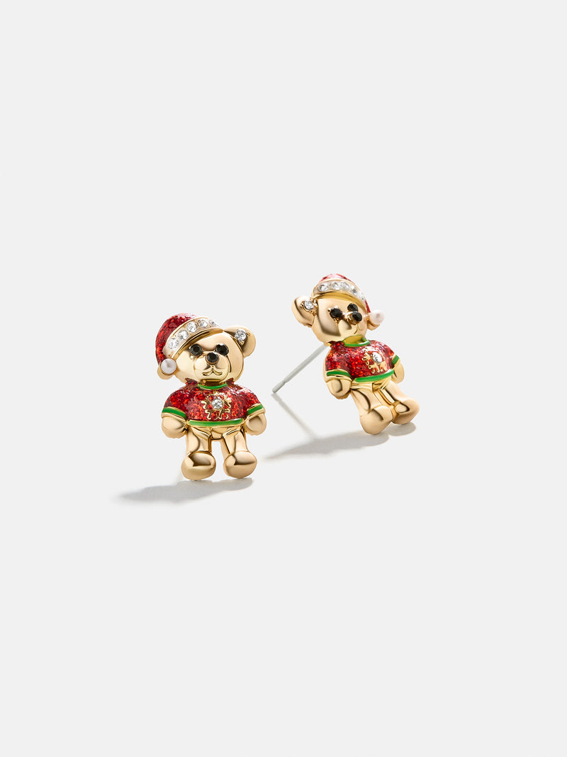 BaubleBar Top Of The Cute List Earrings - Teddy Bear Delicate Stud Earrings - 
    Delicate holiday stud earrings
  
