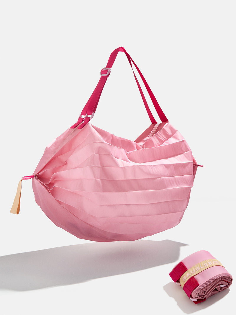 BaubleBar On The Go Compact Tote Bag - Pink - 
    Foldable tote - available in 4 colors
  
