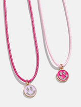 BaubleBar All Smiles Kids' Set of 2 Necklaces - Pink - 
    Kids' smiley face necklace set
  
