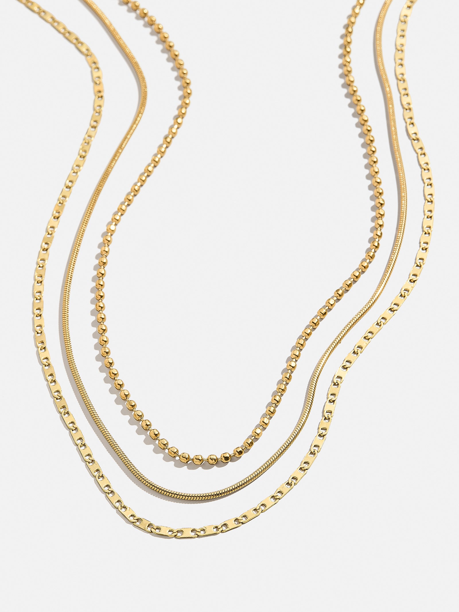 Anita Waterproof Necklace Set - Gold/Pavé