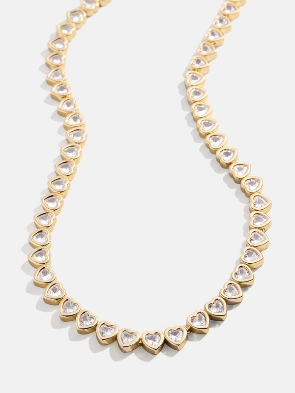 Haley Tennis Necklace - Gold/Pavé