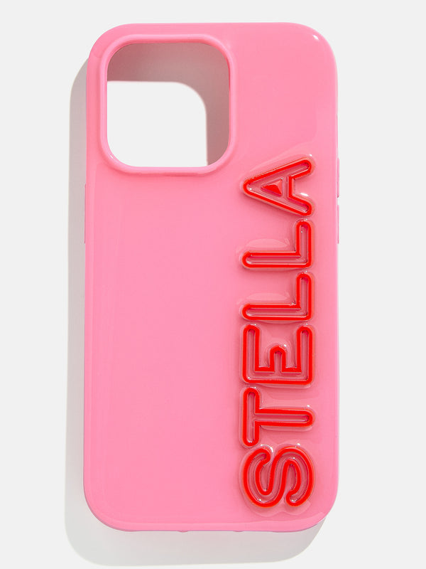 Fine Line Custom iPhone Case - Pink/Red