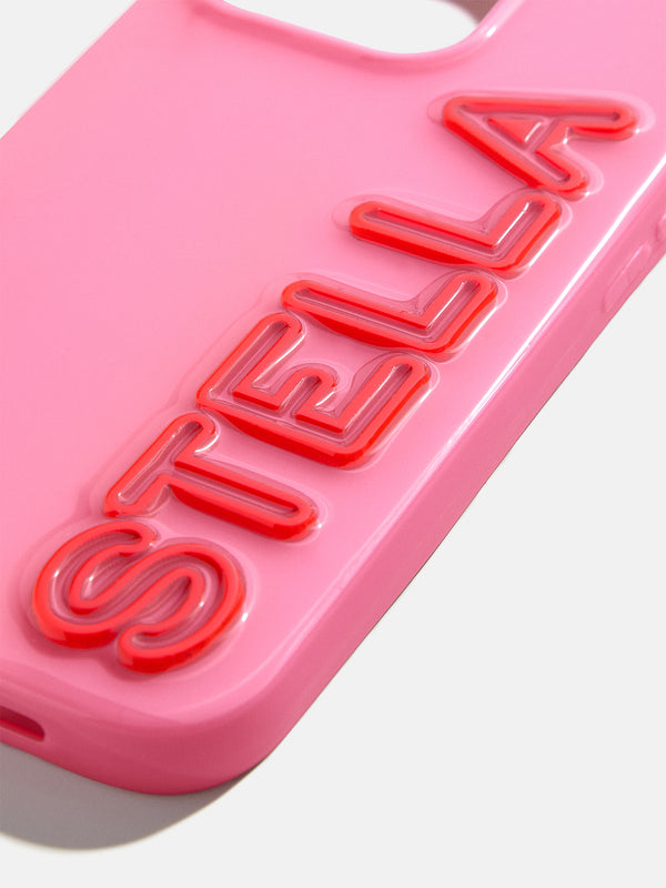 Fine Line Custom iPhone Case - Pink/Red