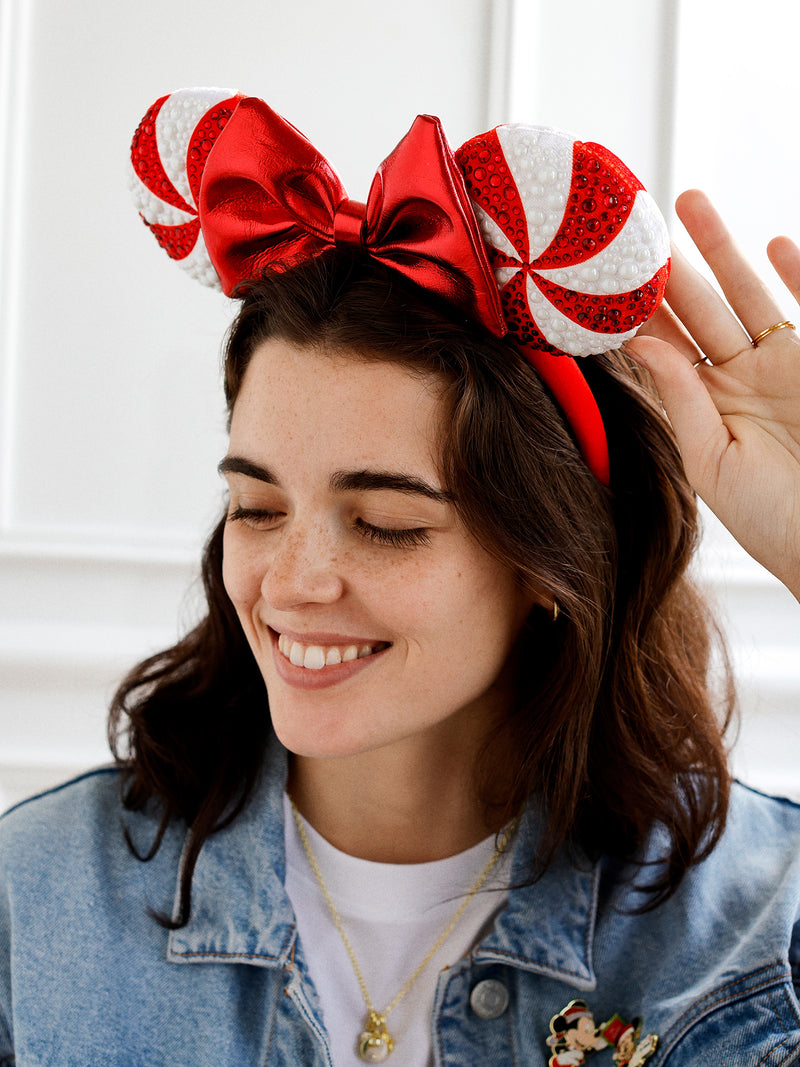 BaubleBar Disney Minnie Mouse Disney Candy Cane Ears Headband - Minnie Mouse Candy Cane Ears Headband - 
    Disney holiday ears headband
  
