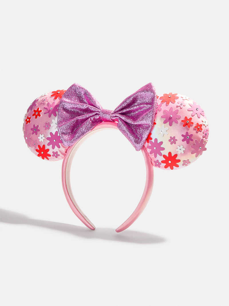 BaubleBar Disney Minnie Mouse Flower Power Headband - Minnie Mouse Flower Power Ears - 
    Floral pink Disney ears headband
  
