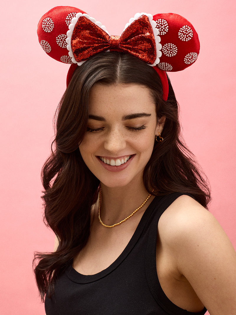 BaubleBar Disney Minnie Mouse Pearl Polka Dot Ears Headband - Minnie Mouse Pearl Polka Dot Ears - 
    Disney ears headband
  
