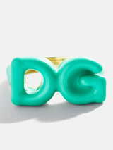 BaubleBar Double Initial Custom Block Ring - Turquoise - 
    Custom enamel ring
  
