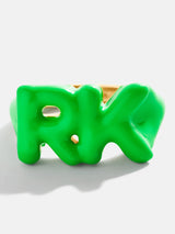 BaubleBar Double Initial Custom Block Ring - Green - 
    Enjoy 20% Off Custom Gifts
  
